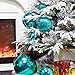 KI Store Teal Christmas Ball Ornaments Large Hanging Tree Ornament Decorations 4” Shatterproof Vintage Mercury Balls
