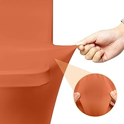 2 Pack 6 Feet Orange Spandex Tablecloth for