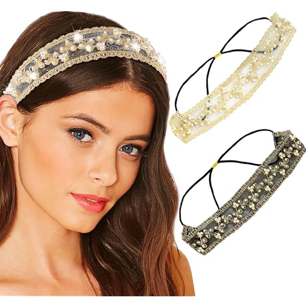 Amazon.com : Woeoe Boho Beaded Headband Star Elastic