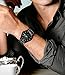 Voeons All Black Steel Band Watches for Men Classic Stainless Steel Watch Casual Business Quartz Analog Wrist Watch with Calendar
