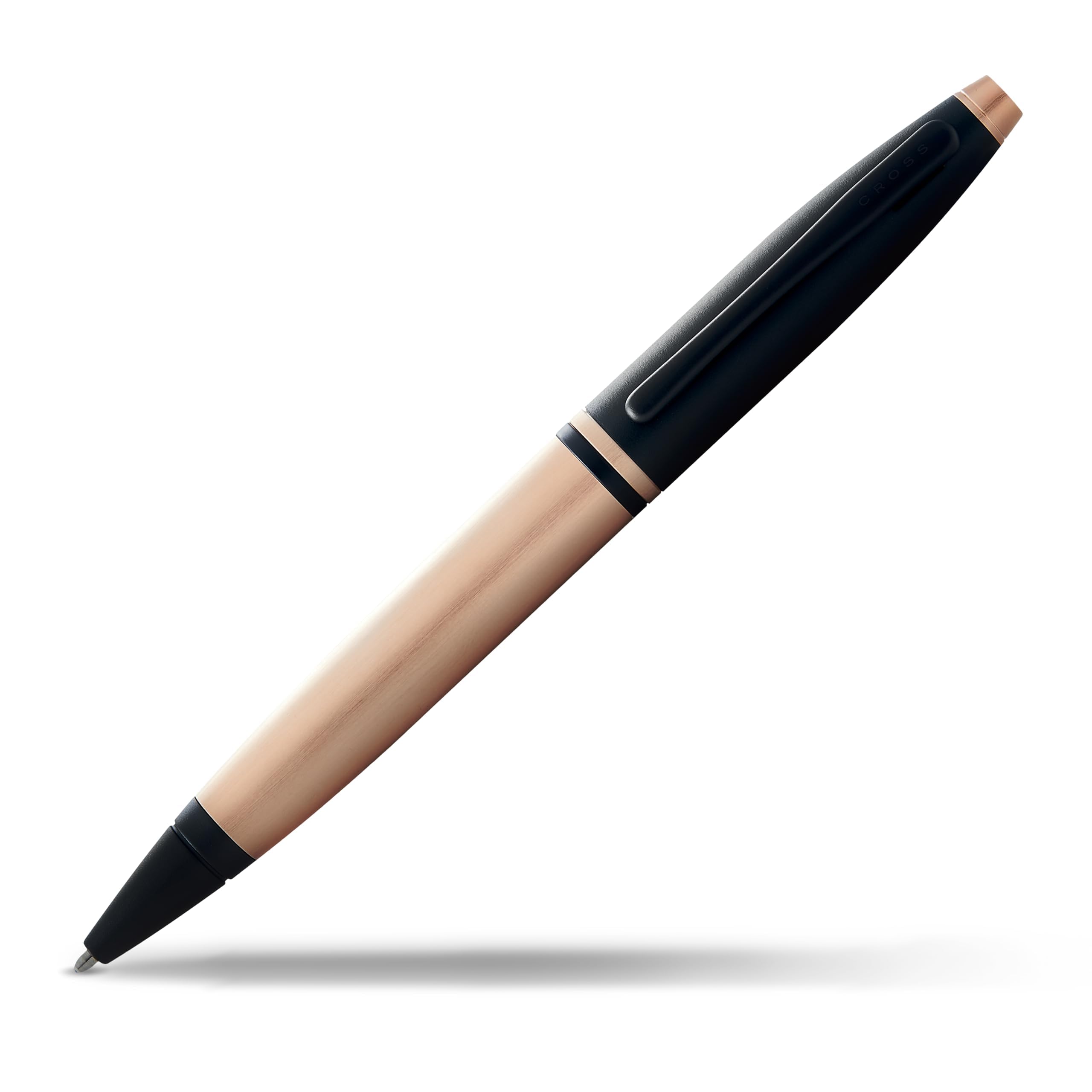 Cross Calais Refillable Ballpoint Pen Presented in a Luxury Gift Box - Medium Point, Black Ink, Brushed Rose Gold & Black