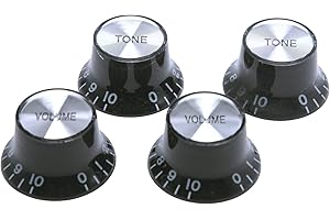 harpfeas 4PCS Imperial Inch Size 2 Volume and 2 Tone Speed Control Knobs Set for Gibson Les Paul Electric Guitar Replacement Black