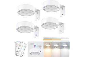 KELUOLY 4-Pack Battery Picture Lights, Remote Painting Light for Art Disaplay,Magnetic LED Wall Picture Light, Dimmable & Timer, 3 Lighting Modes Art Display Light for Gallery Dartboard Frame Pictures, White