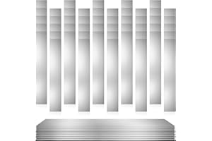 AOKLIT 50 Pcs Shim Stock Assortment, 304 Stainless Steel 1" Width x 6" Length Metal Shims for Leveling, Gap Filler Trim Strip, DIY & Industrial Use (0.001"-0.01" Thickness)