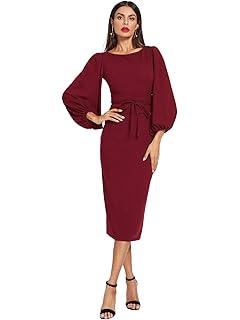 maroon office dress