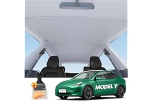 VICTORY DRIVE Fit Sunshade for Tesla Model y Sunshade - Durable Carbon Steel Frame, Light Blocking Cover, no sag Design, Tesla Model y Juniper Accessories 2020-2025 (Not for New Y Juniper) - Gray, Sun Shade car