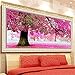 Cross Kit Stitch, Kisstaker 54x118cm Sakura Cherry Blossom Trees DIY Cross Stitch Embroidery Kit Home Decor Arts, Crafts & Sewing Cross Stitch