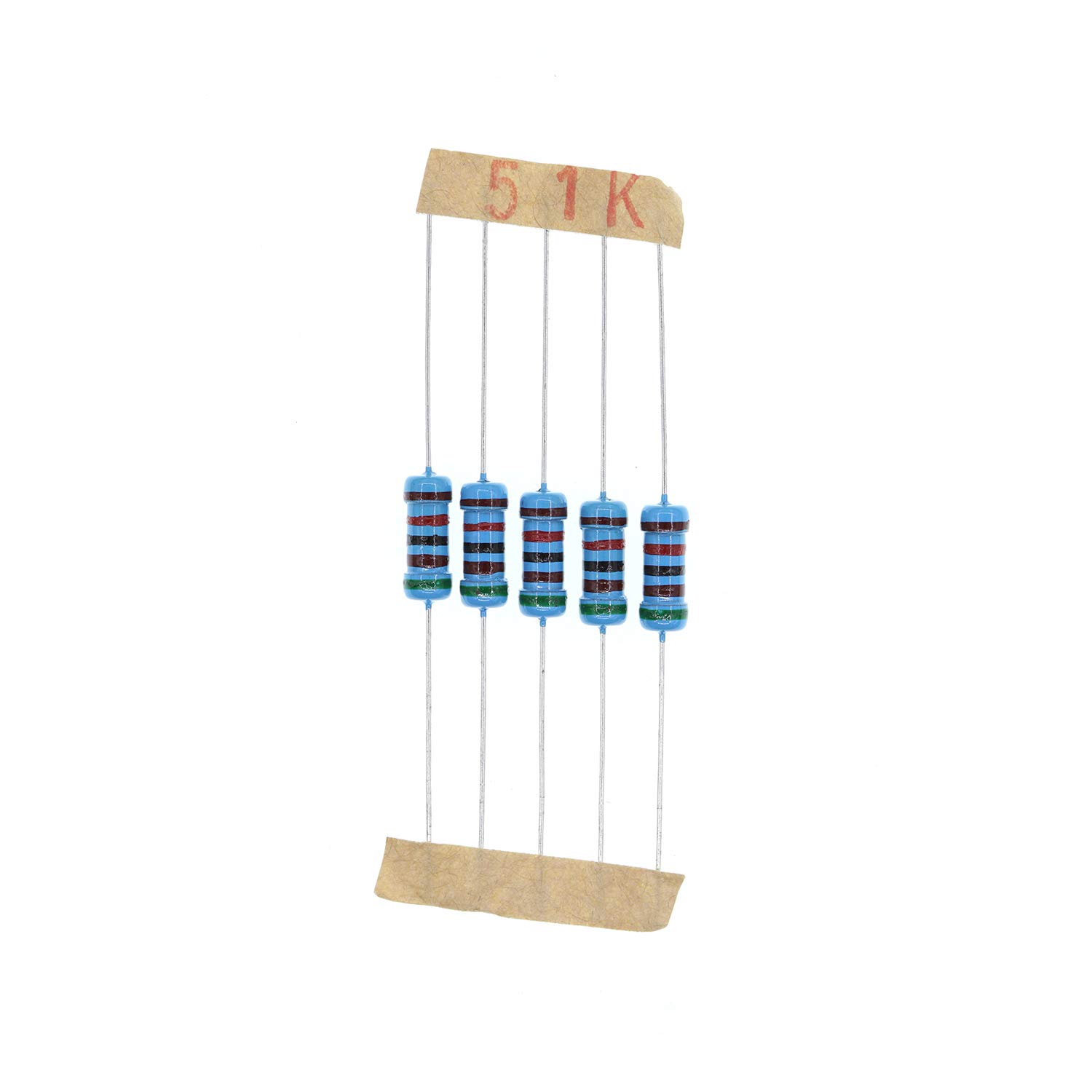 HUABAN 100PCS 1 Watts 1W 51K Ohm 1% Metal Film Resistor