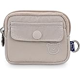 AdiStylinno Coin Purse, Portable Change Purse Cute Mini Change Wallet with Zipper and Snap Small Wallet for Women (Beige)