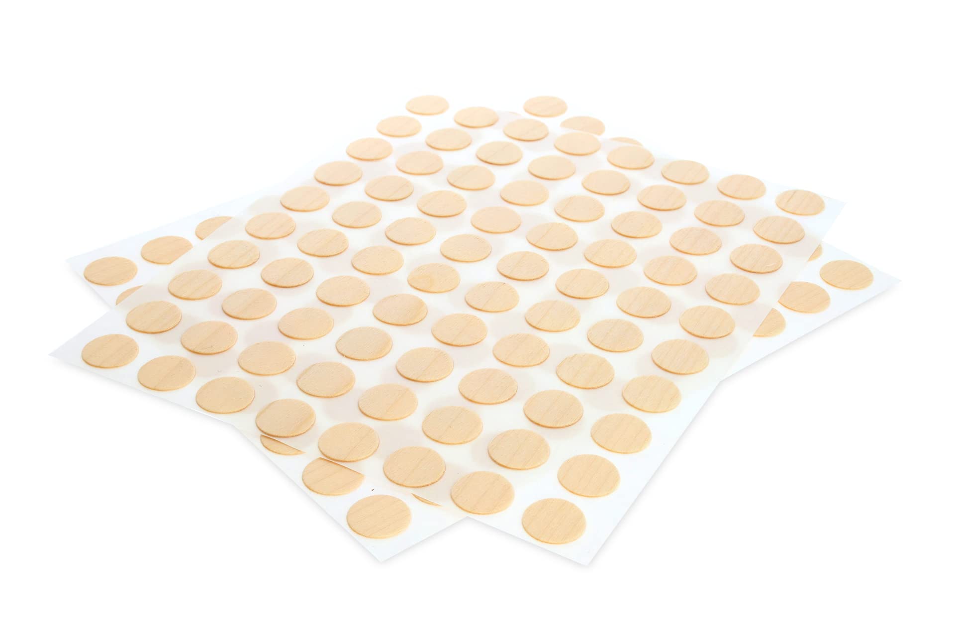 WoodPress® Peel & Stick, Real Birch Wood, Screw Hole Cover Caps – 160 x 13mm Pieces – Can be Varnished or Finished as Desired