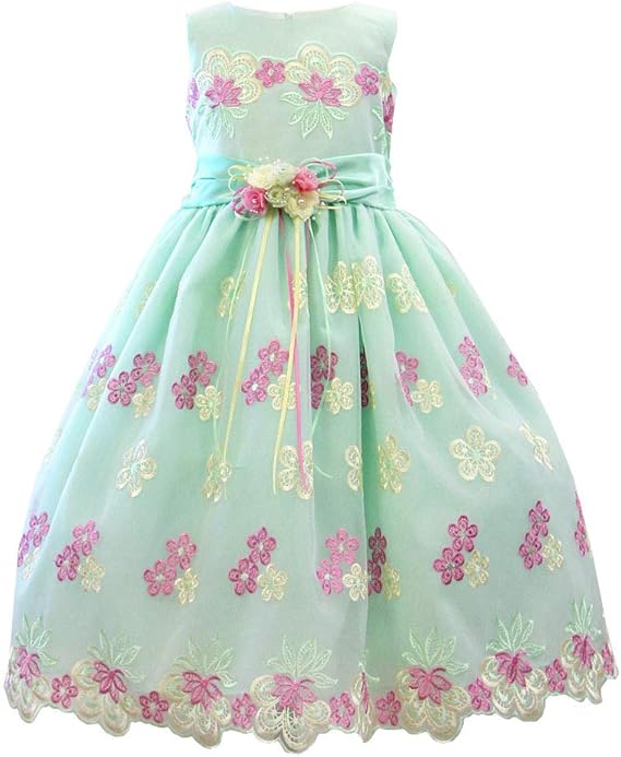 Amazon 子供ドレス 女の子 ワンピース キッズ ジュニア リトルプリンセス Little Princess 140cm ミントグリーン フォーマル 通販
