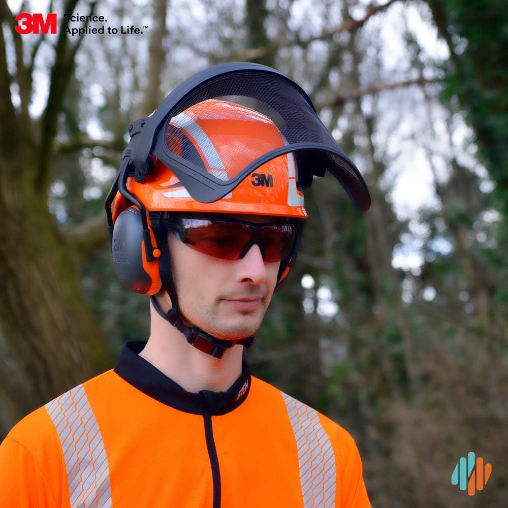 3M X5000 Pro Forestry Chainsaw Helmet With Chin Strap, Comfort Cup