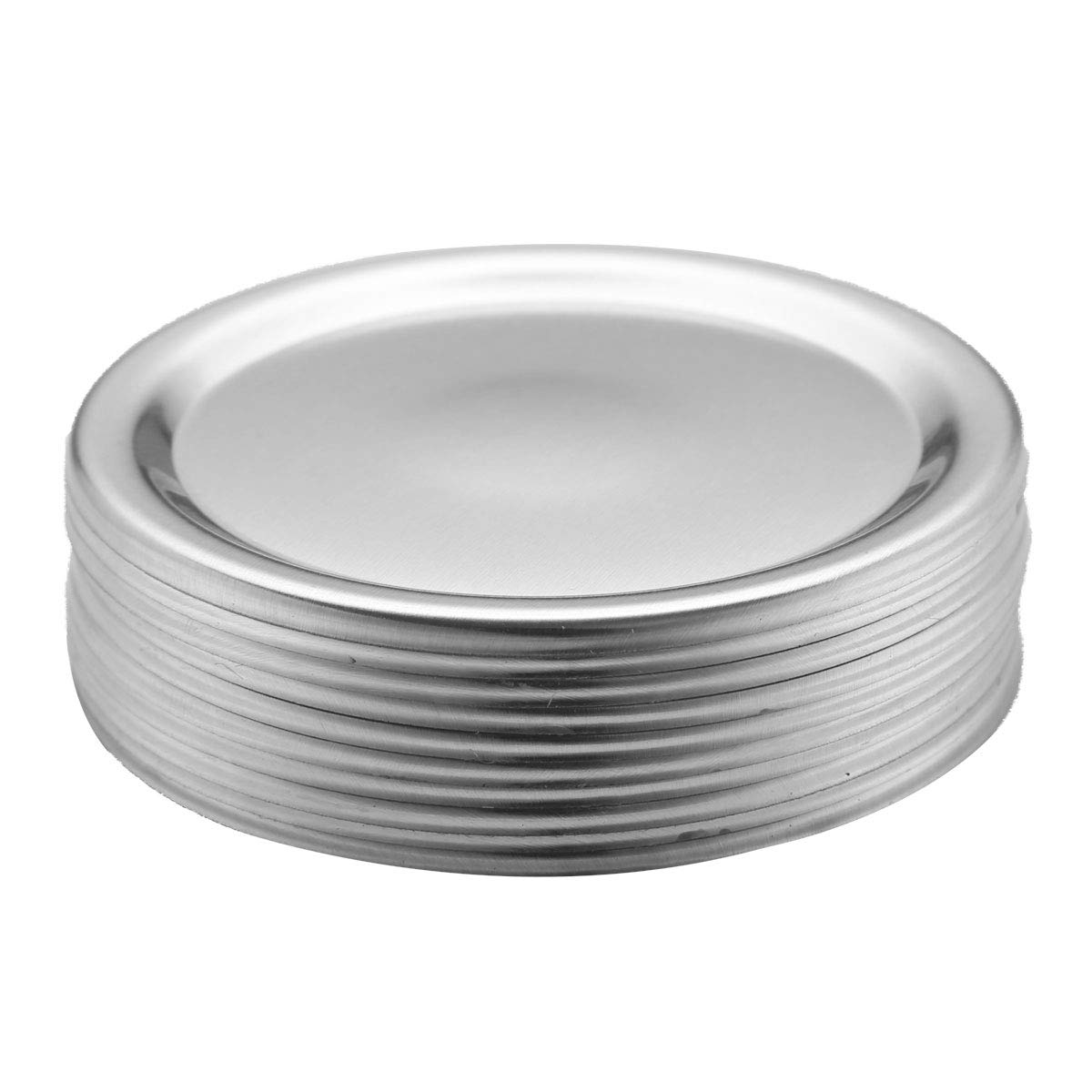inhzoy 10 Pack Stainless Steel Split-Type Regular Mouth/Wide Mouth Mason Jar Lids Rust Proof Pickling Canning Jar Lid Replacements 01 Silver 70mm