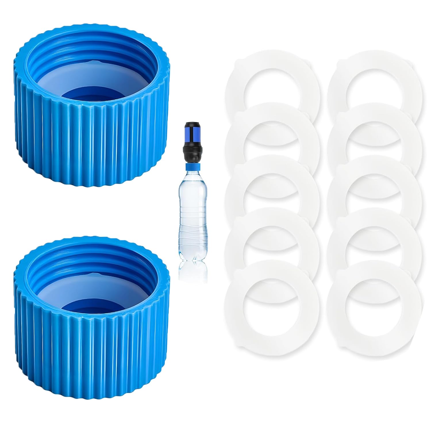 Photo 1 of 2 Pcs Water Filter Coupling Kit, Compatible with 28mm External Threaded Water Filters and Standard Plastic Bottles, Filtration Cleaning Couplings with Gasket Seals for Hiking Camping