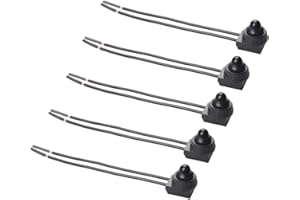 Quentacy 5Pcs Push Button Switch 12V Wired RV Waterproof On-Off Micro Light Toggle Switches for Motorcycle Car Truck Boat Marine (Black)