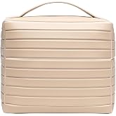 Multifunctional Makeup Case with Zipper &amp; Handle Cosmetic Makeup Organizer Removable Dividers Toiletry Makeup Storage Pouch for Women Ladies Girls (Apricot) (Style F)