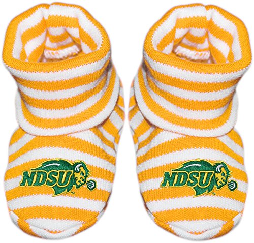 North Dakota State University NDSU Bisons Newborn Baby Striped Bootie Sock