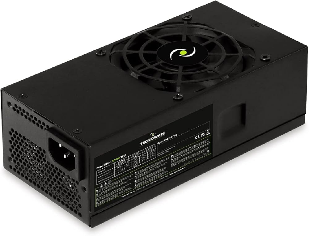 Tecnoware FTX 300W PC Power Supply 8cm Fan 3x SATA 24Pin 4+4 Pin Molex