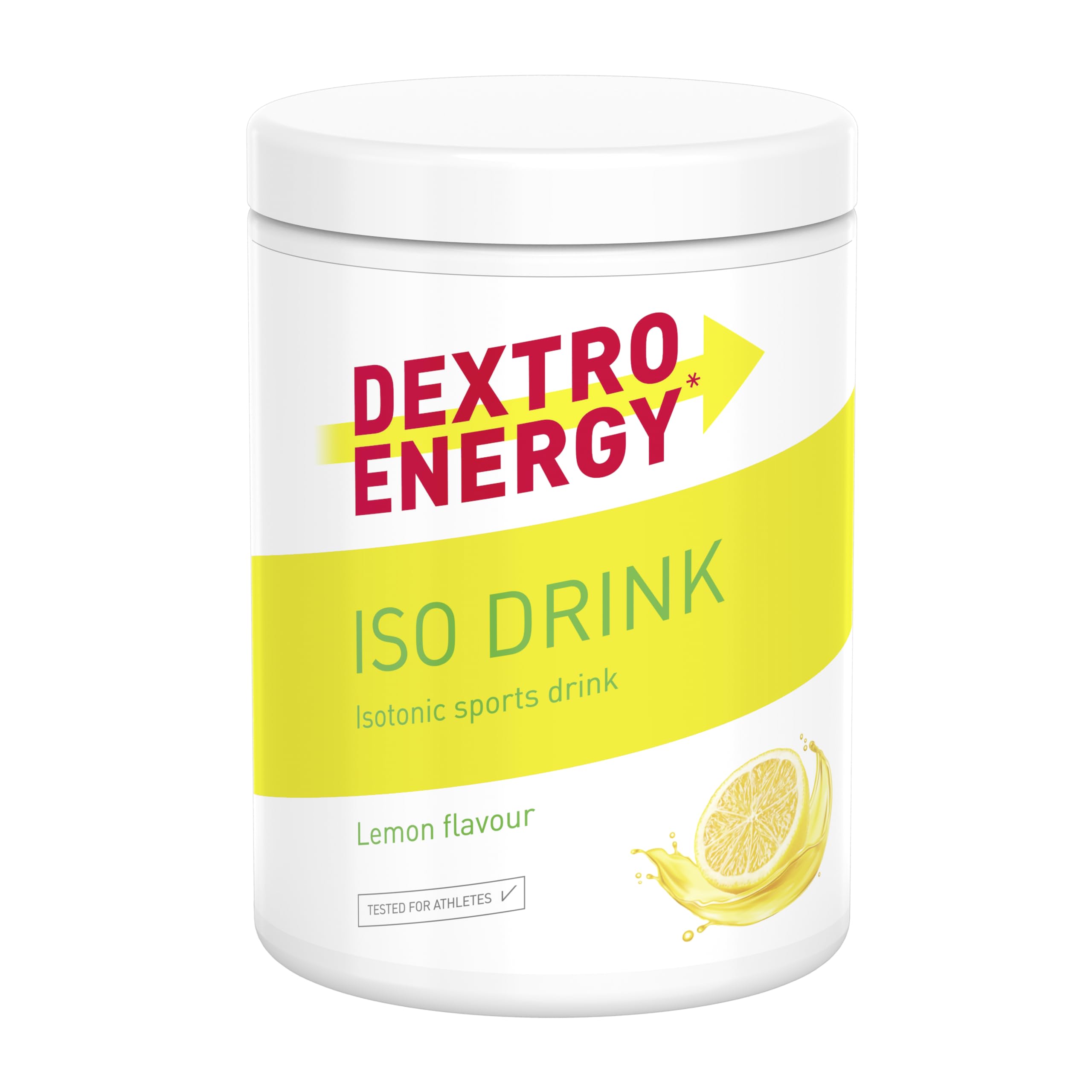 Dextro Energy Iso Drink Elektrolyte Sport Getränkepulver, Lemon, Mit Natrium, Magnesium, Kalium, Chlorid, für schnelle Energieversorgung, 440g, 11 Portionen