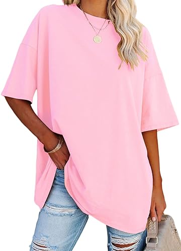YEXIPO Women's Oversized T Shirts Summer Short Sleeve Loose Fit