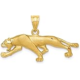 The Black Bow 14k Yellow Gold Polished and Satin Panther Pendant