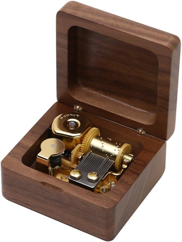 Micat® Christmas Music Box Wooden Music Box Boutique Creative Birthday Gift to Girlfriend Girls Small Gifts (-B: Spirited Away, 002: Walnut music box)