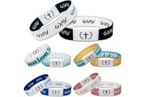 FUYUWIIN 5PCS Bible Verse Bracelets (NO NFC), Cross Jesus Bracelet, Wearable Christian Bible Friendship Bracelet, Inspirational Religious Jewelry Gifts for Women Men Teen