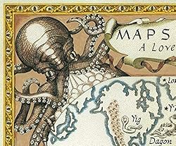 Lovecraft Cthulhu Map Fine Art Print Reproduction