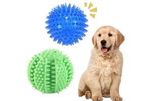 Small and Medium Dogs Toy Balls, Dog Squeaks the Toy, Nontoxic Bite Resistant Teething Toys Balls, Treat Ball Food Dispensing