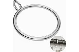GASRONS 24 Packs Silver Metal Curtain Rings with Eyelets, 1.25 inch Inner Diameter Drapery Rings Apply for Curtain Rods(Fits 