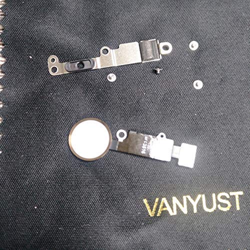 VANYUST Replacement Home Button Key Flex Cable Assembly with Rubber Ring Compatible for iPhone 7 and 7 Plus (Gold) + VANYUST Cloth