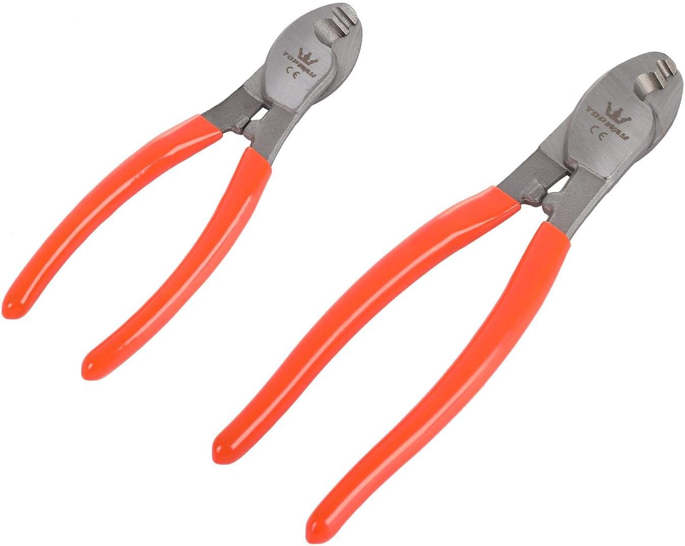 TOPWAY Cable Cutter Wire Stripper 150mm (6") + 210mm (8"), Heavy Duty Cutting Plier for Aluminum Copper Wires 417317