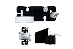CordBrick 1pk Weighted Cord Holder for Nightstand - Phone Charger Cable Management for Travel - Phone Accessory Stocking Stuf