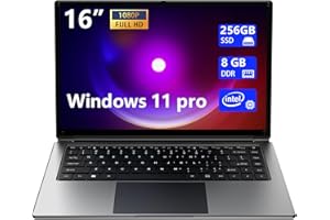 Morostron Laptop 16-inch 8GB DDR 256GB SSD Portable Laptop,Expandable to 1TB Pentium Quad-core CPU up to2.64 GHz 9000mAh Battery Mini HDMI Interface USB3.0 Interface Dual-Band WiFi Webcam Slim laptops