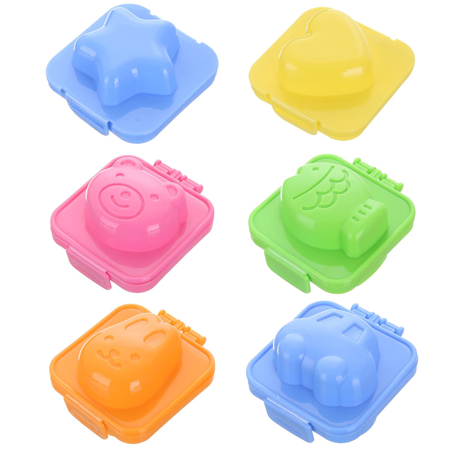 QEEQPF 6 pieces moulds for boiled eggs, sushi rice balls, bento accessories, DIY tools, suitable for home kitchens, schools, nurseries and outdoor camping