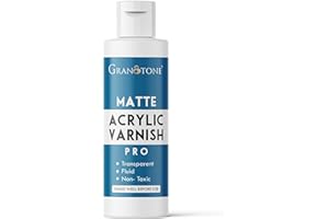 GRANOTONE Acrylic Artist's Varnish | Matte Finish | Non-Yellowing | Non-Toxic | Anti-Crazing Formula | Suitable for Pro Artists, Hobby Painters & Kids | Made in India | 100 ML
