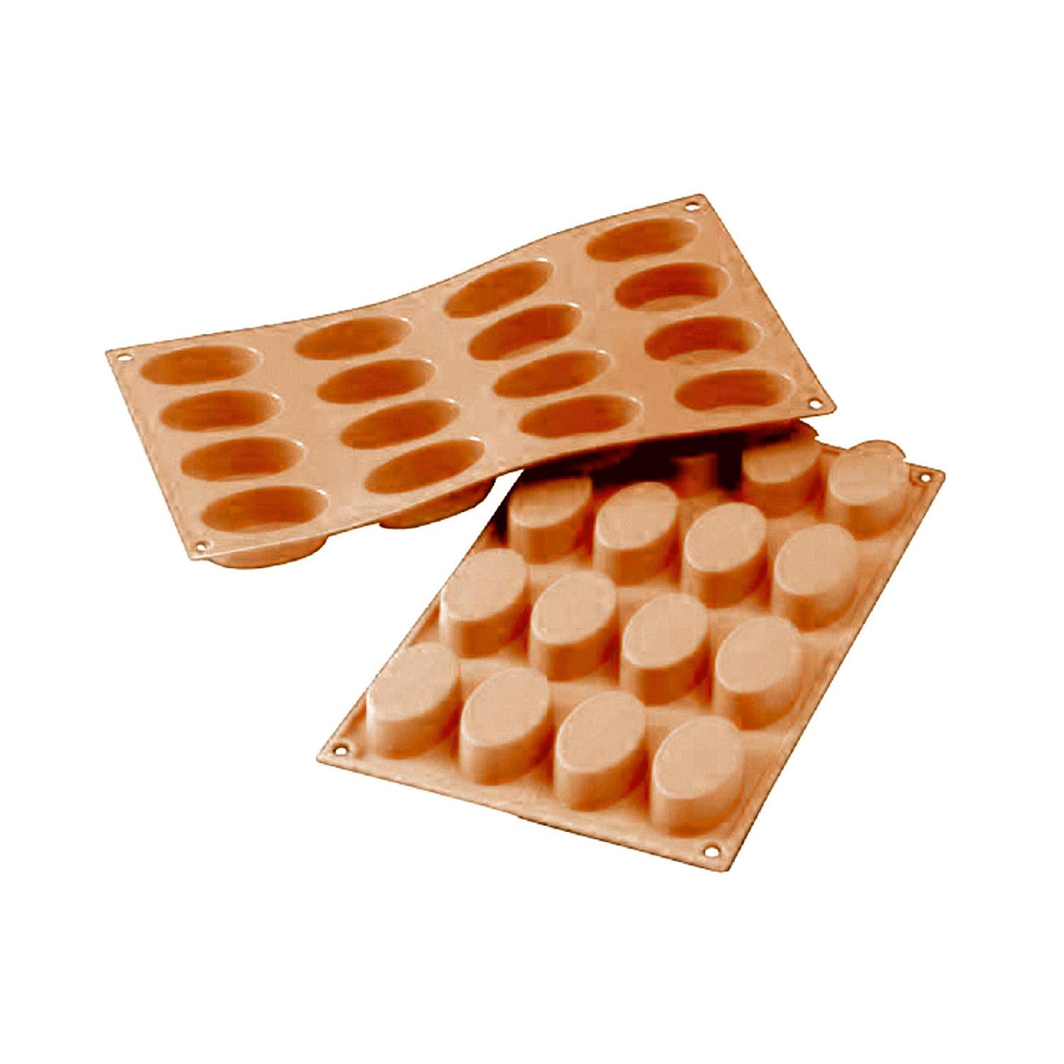 silikomart SF017 Oval - Silicone Mould 55X33 H 20 MM, Terracotta