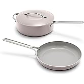 GreenPan Nova 10” Frying Pan Skillet and 4.37QT Sauté Pan with Lid, Oprah’s Favorite Things 2024, PFAS-Free Ceramic Nonstick, Induction Suitable, Sear, Fry, Broil, Dishwasher & Oven Safe, Clay