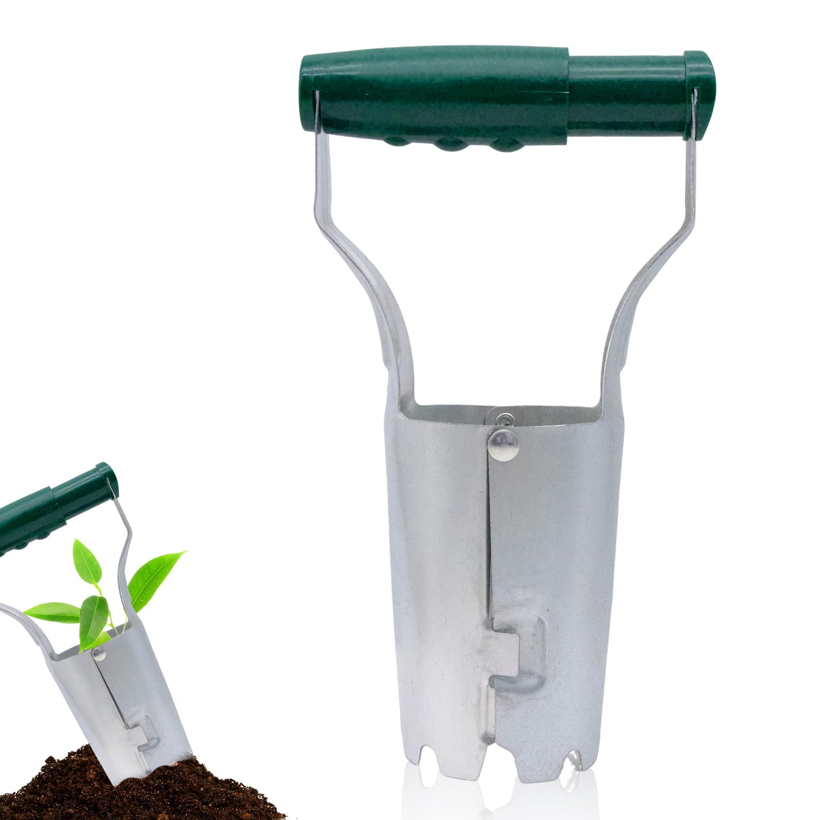 Garden Dibber for Planting Seed Planter Tool,Home and Garden Bulb Planter Tool with Depth Guage and Spring Loaded Release Handle for Simple and Easy Planting of Bulbs,Potato Planter Tool