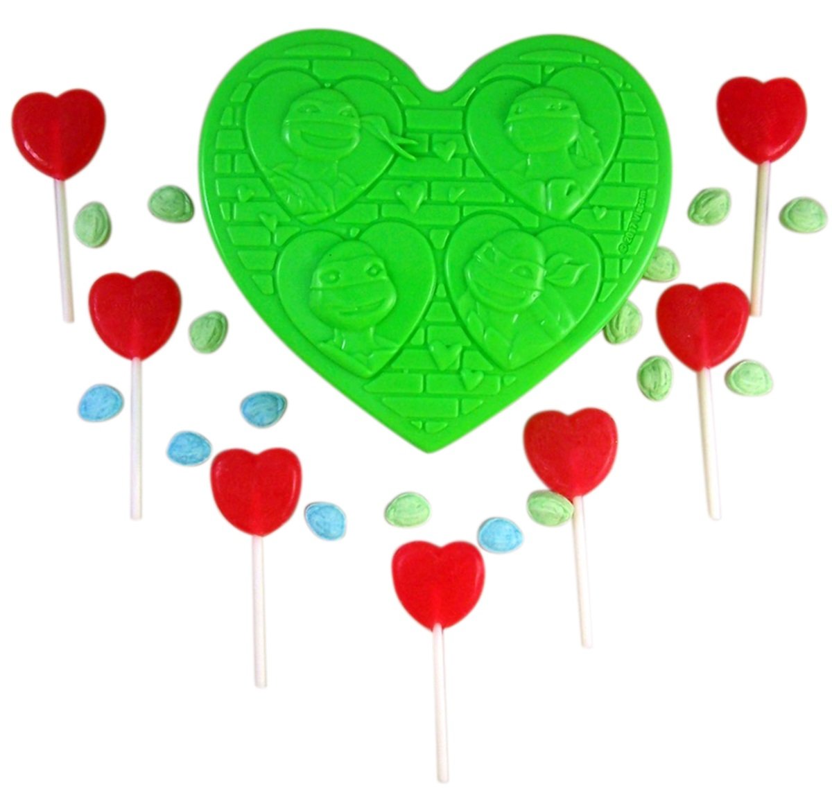 Valentine's Day TMNT Teenage Mutant Ninja Turtle Embossed Heart Box with Candy, 2.47 oz