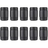 NIUBID 10 Pack 1 x 2 Inch Industrial Black Malleable Pipe Nipples | 1-inch threaded pipe nipples with an 2-inch length for industrial shelving, furniture, and steampunk-style DIY projects.