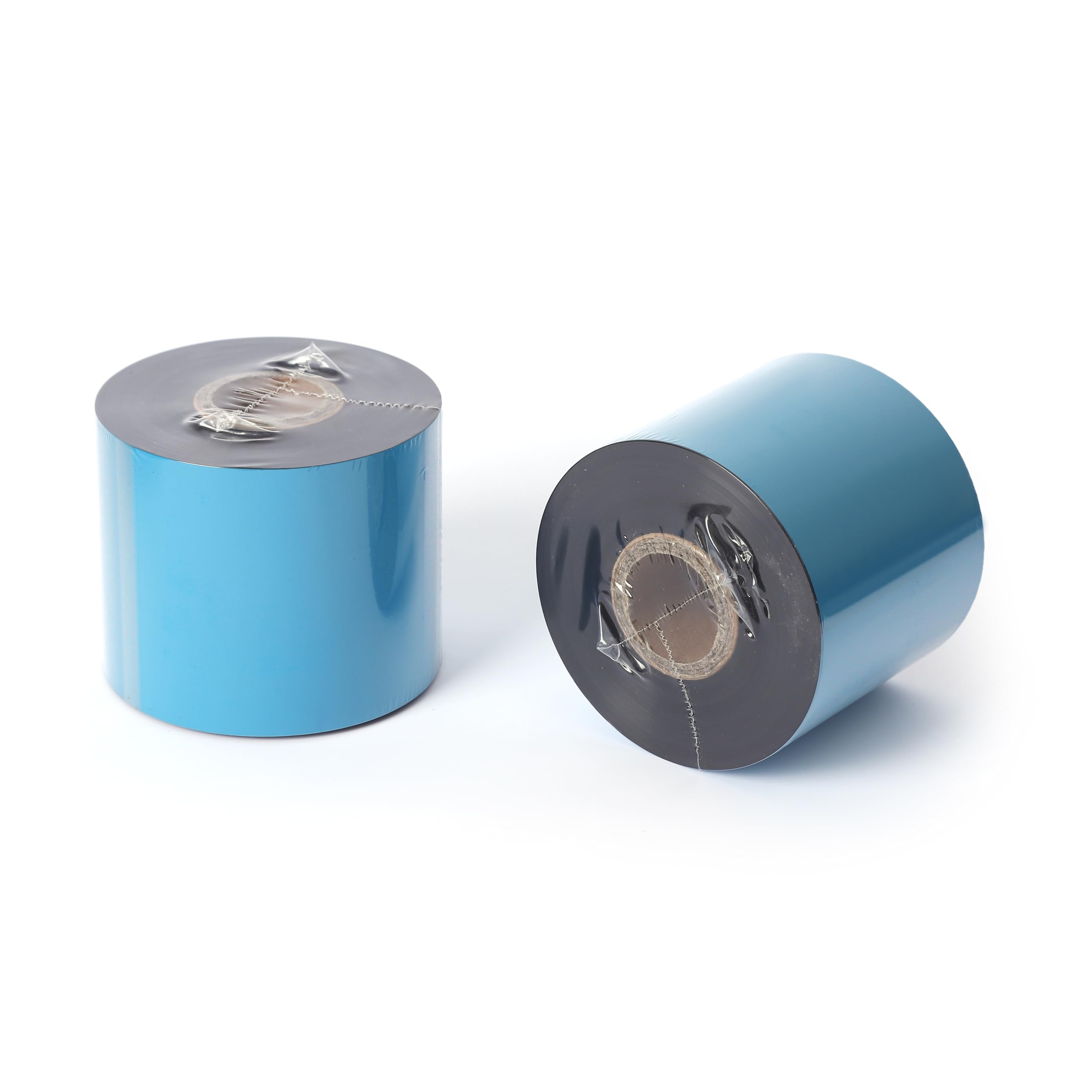 Photo 1 of 12 Rolls 2.52'' x 1476' Premium Resin Enhanced Wax Ribbon, 64mm x 450m Black Thermal Transfer Ribbon, Barcode Thermal Label Printer Ribbon, CSO-Ink Outside, 1'' Core for Zebra, TSC, GoDex, Citizen