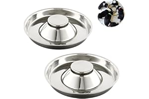 YUDANSI Stainless Steel Puppy Weaning Bowls,Cat Bowls for Food Water,Multiple Puppies Feeder Whelping Dishes,Litter Feeding Station Pans for Small Dogs Cats Eating at Same Time-Small Medium Large Size