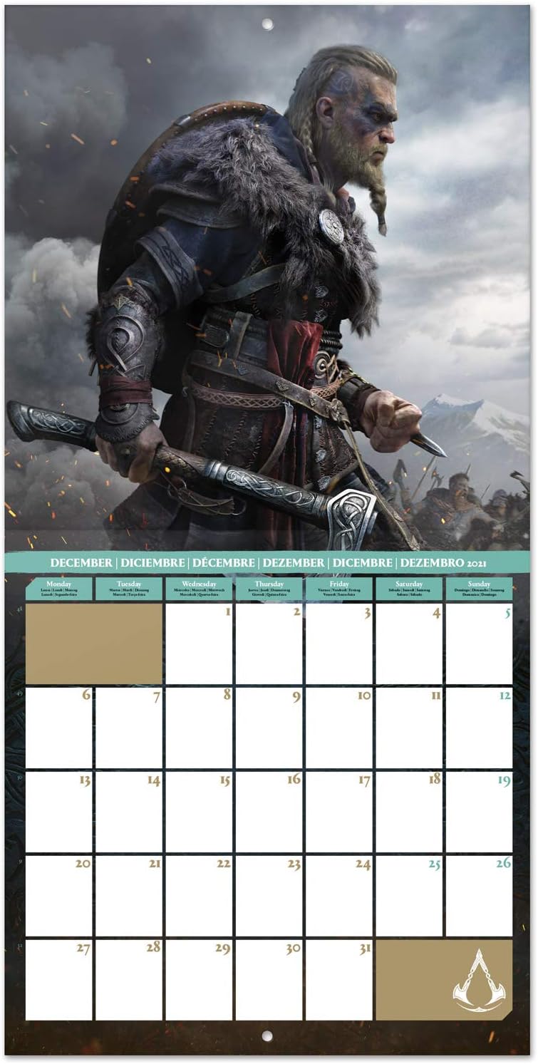 Official Assassin's Creed Valhalla 2021 Wall Calendar 11.8 x 11.8 inches Family Planner Calendar 2021 (Free Poster Included) - Image 4