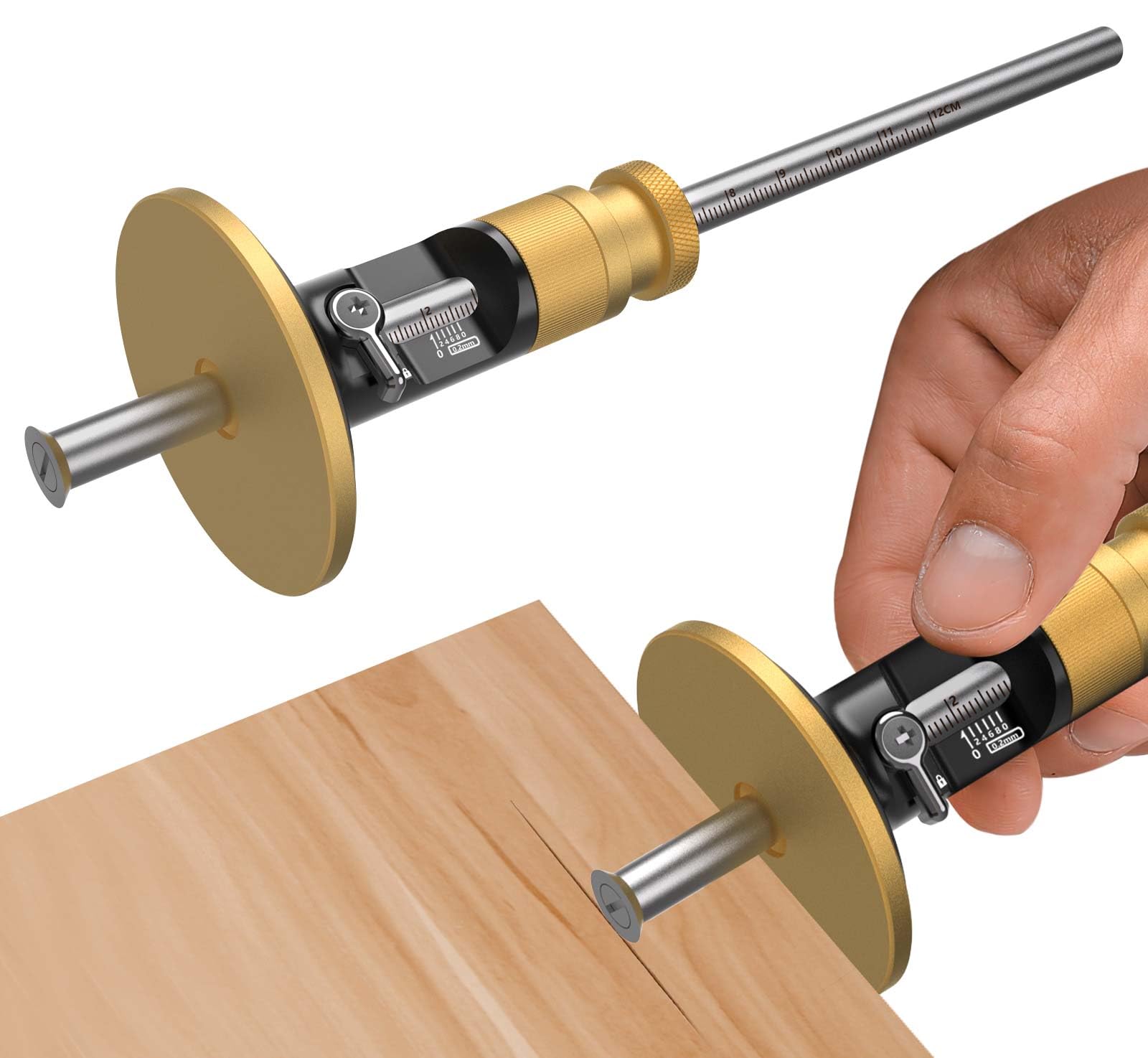 Photo 1 of Loodmeo Wheel marking gauge, Newly Unique movable blade,0.2 mm precision,woodworking dovetail scribing gauge, scriber marking tools, essential tools for woodworking projects (Rollable Blade)