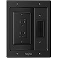 HAPYTHDA in Wall Cable Management Kit for TV, Recessed Outlet for TV Power, Brush Wall Plate Cable Pass Through Low Voltage C