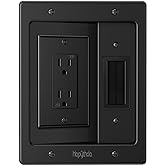 HAPYTHDA in Wall Cable Management Kit for TV, Recessed Outlet for TV Power, Brush Wall Plate Cable Pass Through Low Voltage C