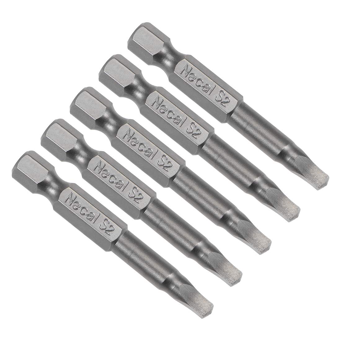 uxcell 5 Pcs SQ3 Magnetic Square Head Screwdriver Bits, 1/4 Inch Hex Shank 2-inch Length S2 Power Tools Square Drive Screwdriver