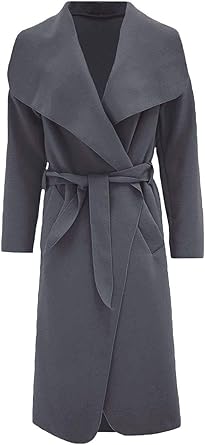ladies black wrap coat