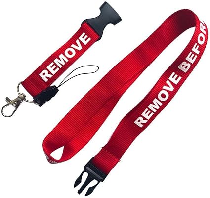 Amazon Co Jp Rosesummer新しいレッドremove Before Flightネックストラップキーチェーンキーホルダー 文房具 オフィス用品